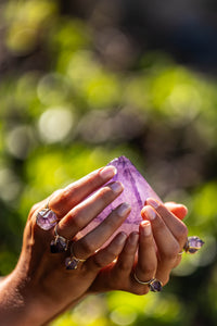 Violet Horizon Amethyst Crystal Ring