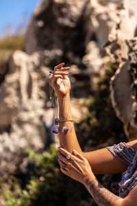 Violet Horizon Amethyst Crystal Ring