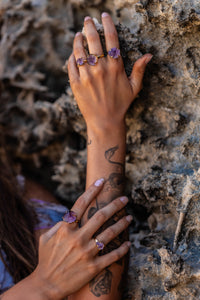 Violet Horizon Amethyst Crystal Ring