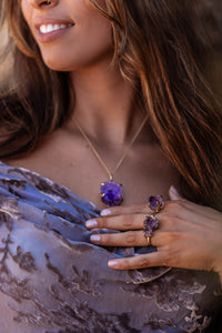 Violet Horizon Amethyst Crystal Ring