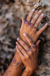 Violet Horizon Amethyst Crystal Ring