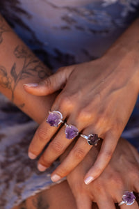 Violet Horizon Amethyst Crystal Ring