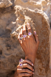 Violet Horizon Amethyst Crystal Ring