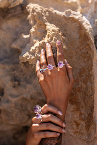 Violet Horizon Amethyst Crystal Ring