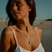 Model shot in Broome at lagoon wearing Freshwater Pearl Necklace 